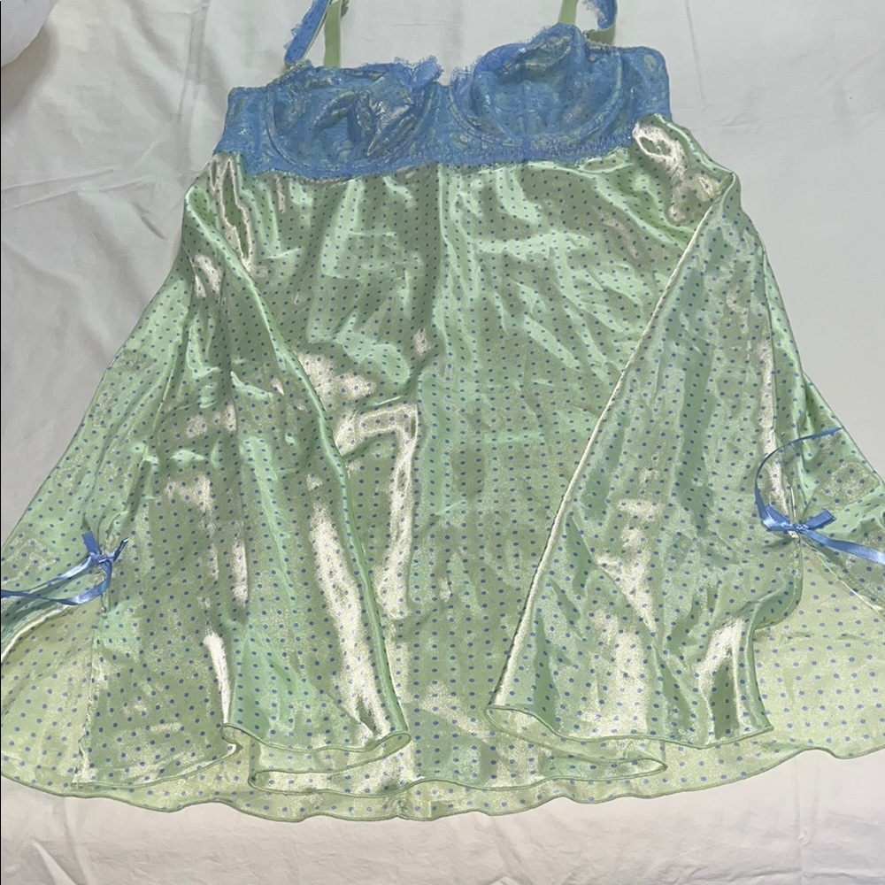 Blue and Green Polka Dot Lingerie 14-16